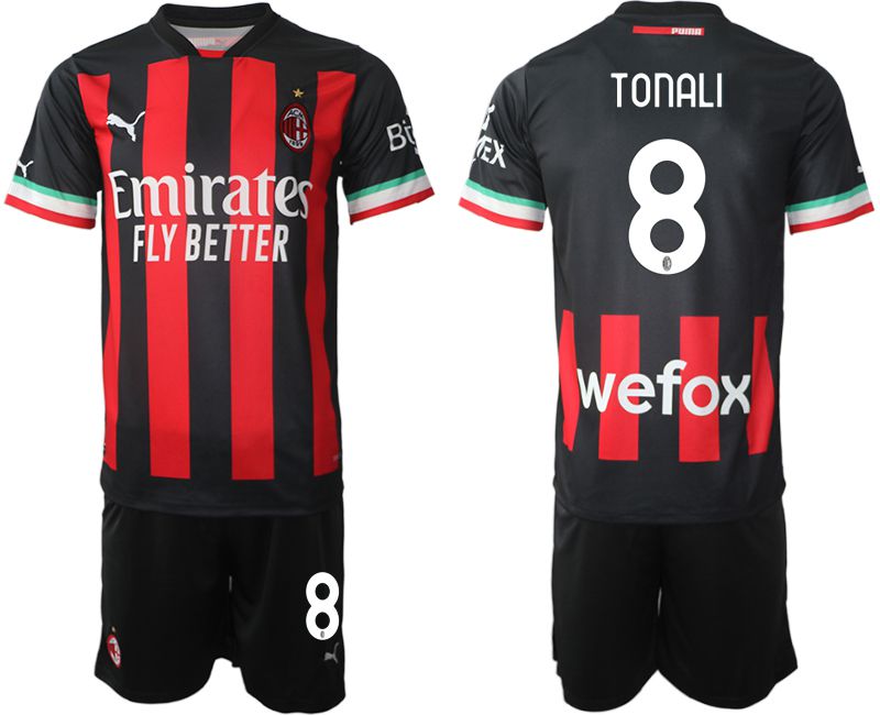 Men 2022-2023 Club Ac Milan home black #8 Soccer Jersey->ac milan jersey->Soccer Club Jersey